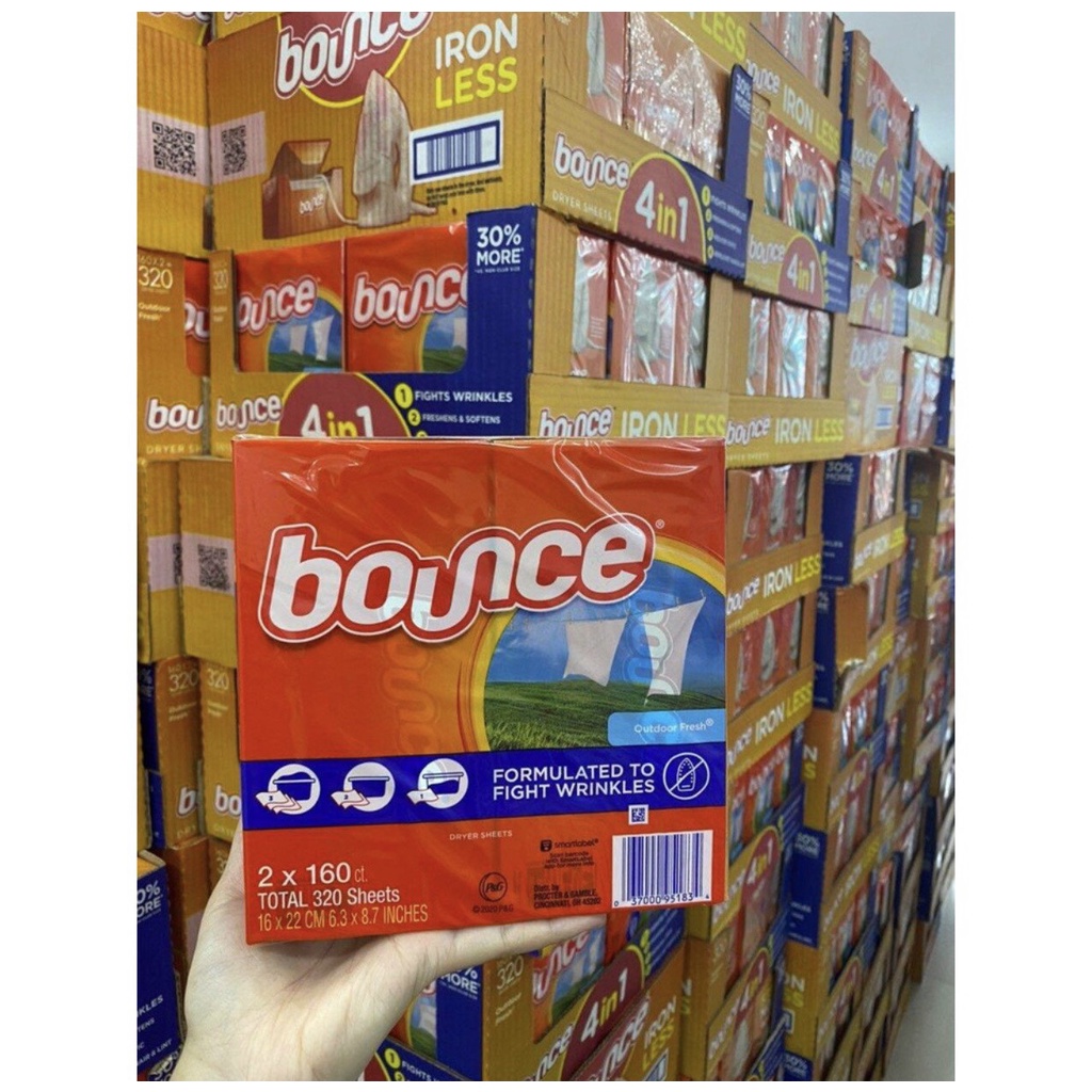 GIấy thơm quần áo BOUNCE Mỹ làm thơm áo quần loại bỏ mùi nấm mốc thời gian dài lâu HANOVA