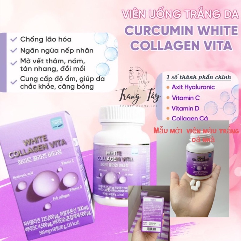 Viên uống  WHITE COLLAGEN VITA  Hàn Quốc -Trang Tây Cosmetics