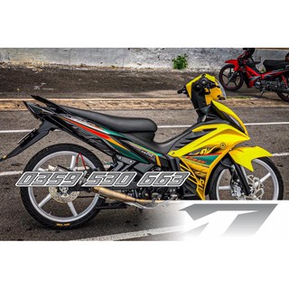 Tem rời Exciter 135 vàng đen - mẫu Lc hoa văn