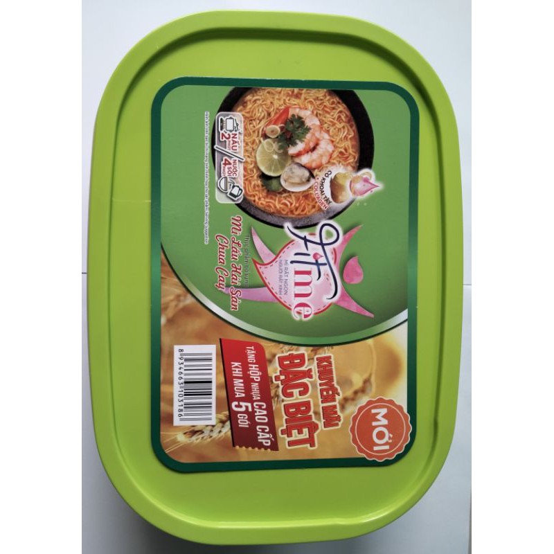Mì fitme 3 vị thơm ngon (Lẩu Hải Sản chua cay, Sườn Heo, bò hầm ngũ vị) (80g* 5gói*6hộp)_tặng kèm hộp nhựa cao cấp | BigBuy360 - bigbuy360.vn