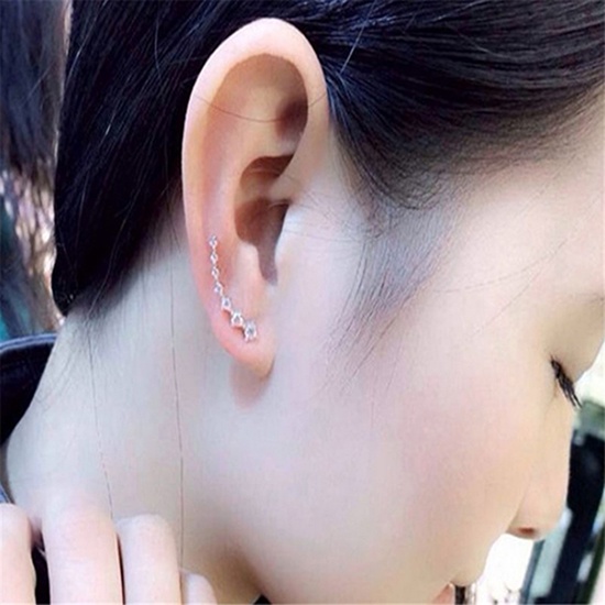 Khuyên Tai Dạng Móc Đính Đá Zircon Thời Trang Cho Nữ