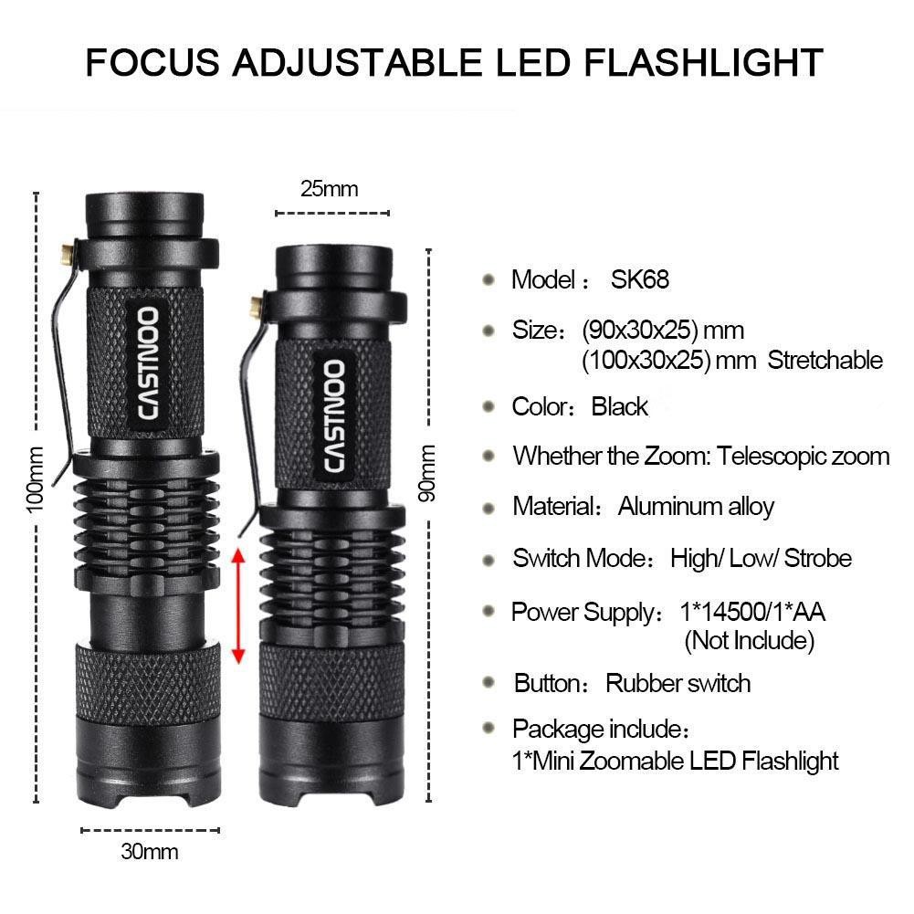 Đèn pin cầm tay siêu sáng 3500LM có thể thu phóng tiện lợi chất lượng cao | BigBuy360 - bigbuy360.vn