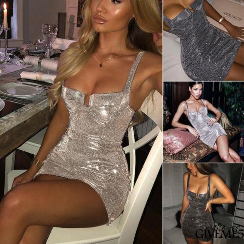 Đầm Hai Dây Đính Kim Sa Lấp Lánh Gợi Cảm Cho Nữ