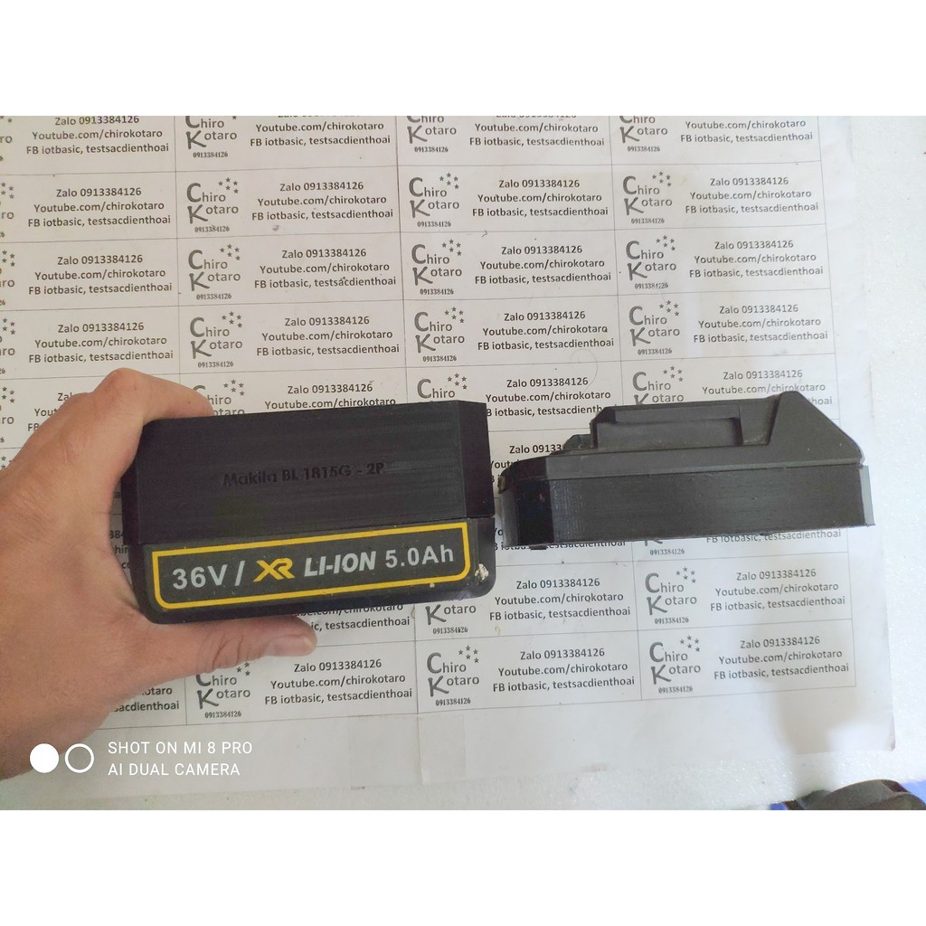 Miếng chèn nâng cao cho vỏ pin máy Dewalt tàu 36V XR li-ion thêm 1, 2, 3 hàng cell