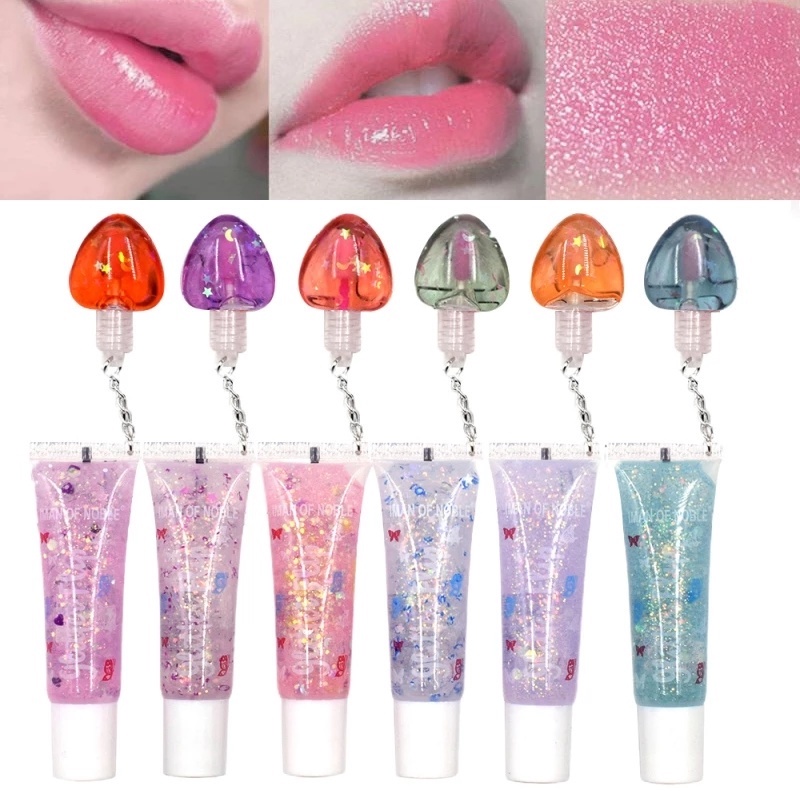1 Son Bóng Dạng Lỏng Trong Suốt Không Màu Lấp Lánh Nuôi Dưỡng Chăm Sóc Môi
