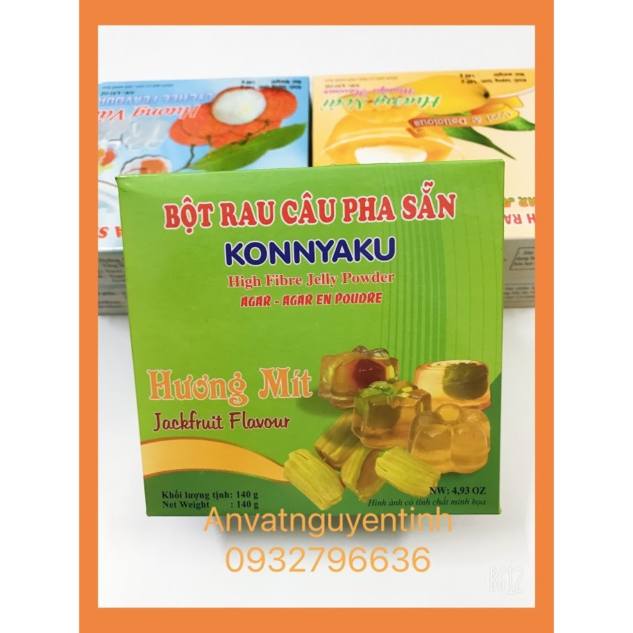 Bột Thạch Rau Câu Pha Sẵn KONNYAKU 140g/ hộp đủ vị