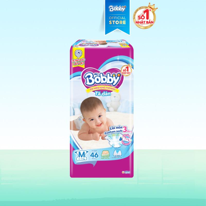 [Mã MKBUNCSBD2 giảm 10% đơn từ 400K] Tã dán Bobby M46 mới- Lõi nén thần kỳ 3mm