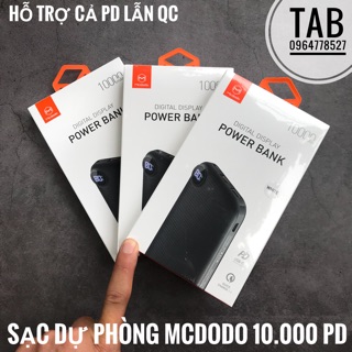 Sạc dự phòng mcdodo 10.000mah - siêu nhanh hỗ trợ cả pd và qc 3.0