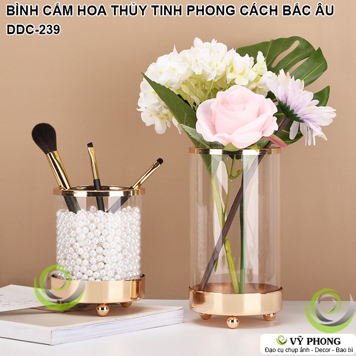 BÌNH HOA LỌ CẮM HOA NGHỆ THUẬT SẮT THỦY TINH PHONG CÁCH BẮC ÂU NORDIC TRANG TRÍ ĐẠO CỤ CHỤP ẢNH SẢN PHẨM INS DDC-239