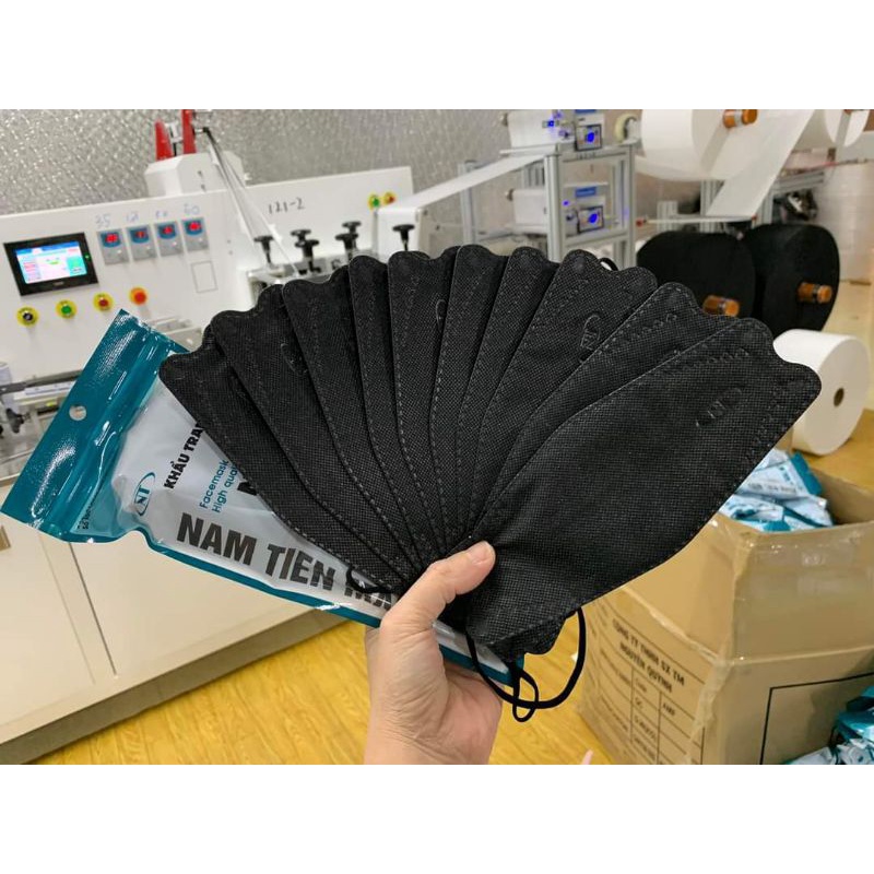 Set 50 Khẩu Trang Y Tế 4D Nam Tiến 4 Lớp Kháng Khuẩn. Khẩu Trang Cá KF94 Màu Xanh, Xám, Đen, Trắng. Hana Mart