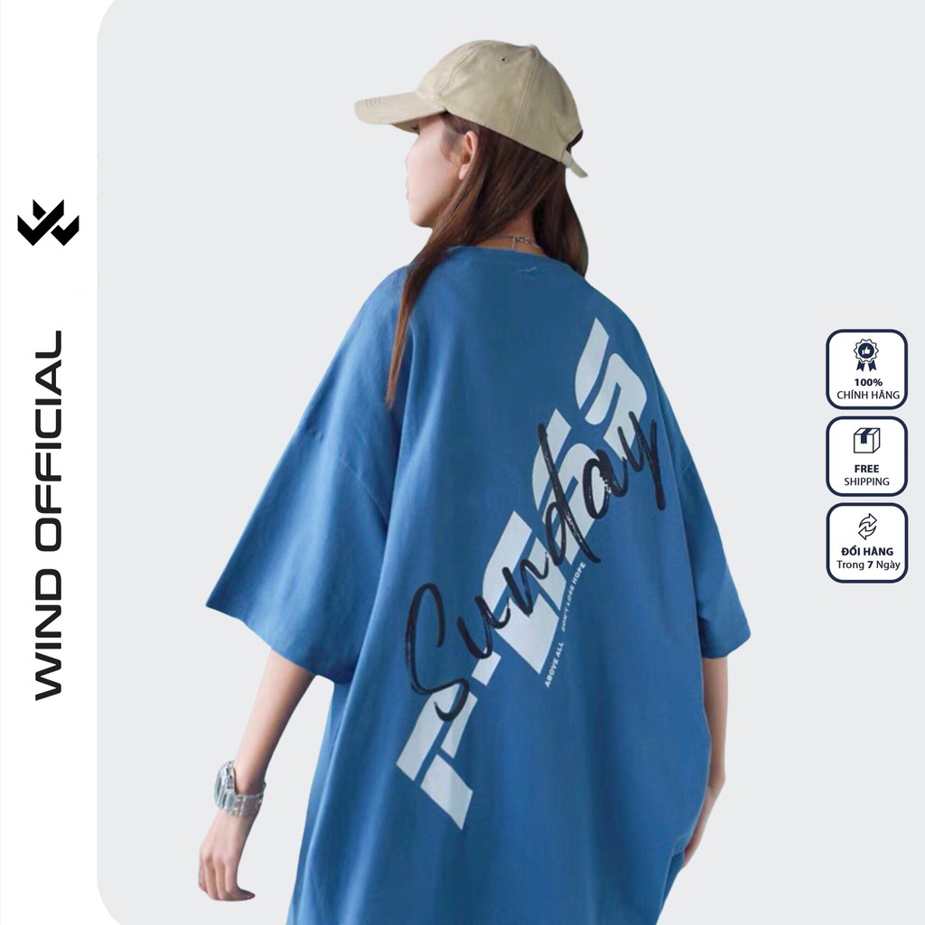 Áo thun tay lỡ Wind phông form rộng Sunday pull nam nữ oversize cotton ulzzang | BigBuy360 - bigbuy360.vn