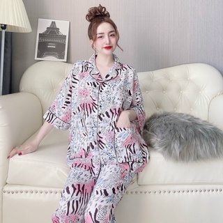 Đồ bộ nữ Lụa Nhật form rộng chất mát, Đồ mặc nhà pijama (Bigsize 50-110kg)