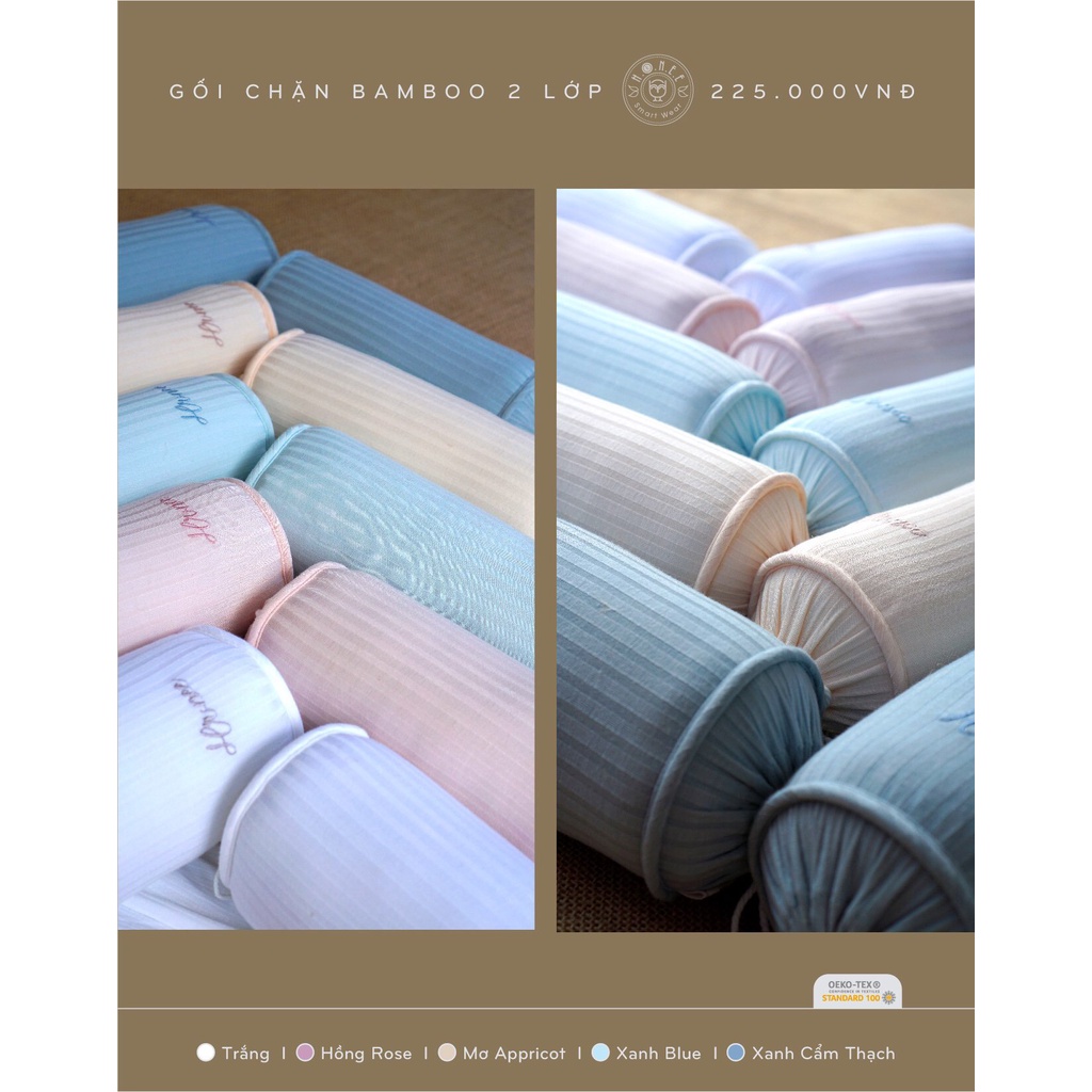 Gối chặn HRNEE sơ sinh ruột bông ép vỏ bamboo sợi tre ( Chỉ gồm 2 quả chặn )