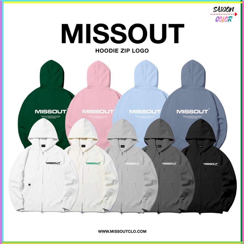 ÁO KHOÁC HOODIE DÂY KÉO MISSOUT DÀY DẶN SAIGONCOLOR