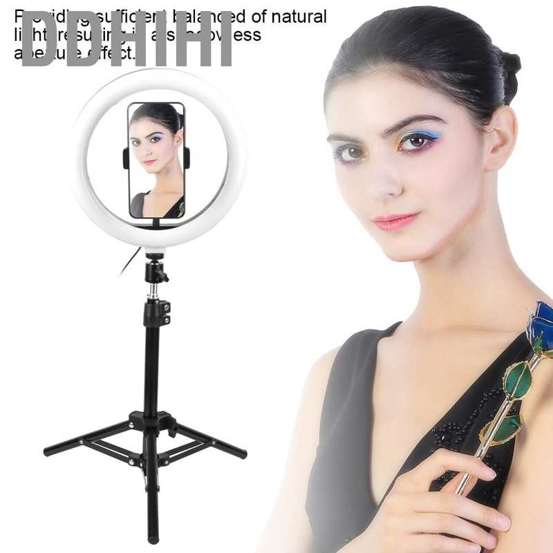 Ddhihi 10'' Dimmable LED Ring Light Photography Fill w/Tripod for Makeup Studio