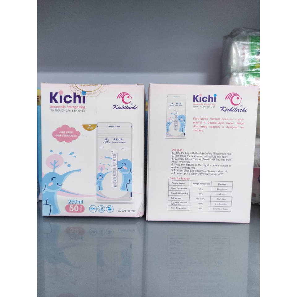 Túi trữ sữa KICHI 100ml 30 túi, 250ml 50 túi