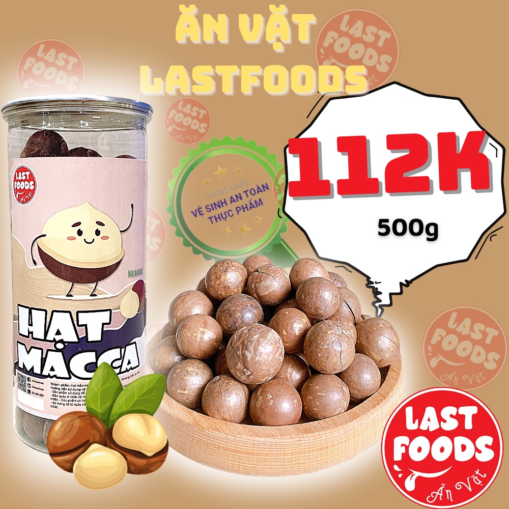 Hạt Macca tốt cho sức khỏe 500g  hũ pet tiện lợi,  ăn vặt LASTFOOD Hà Nội với đặc sản các vùng miền giá tốt