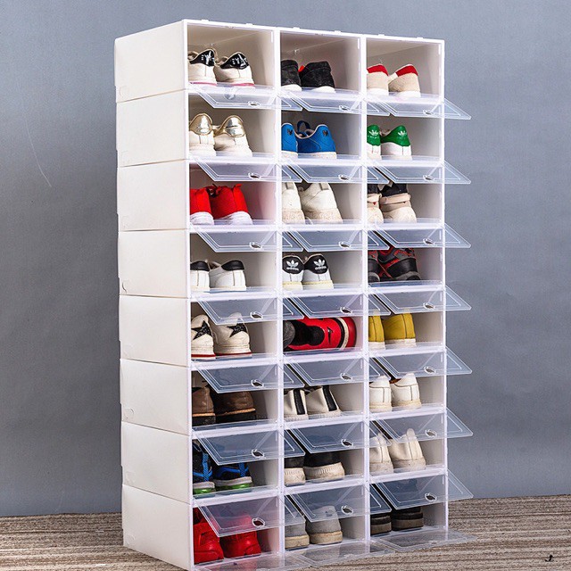 Hộp Đựng Giầy Dép Nam Nữ ,Tủ Nhựa Lắp Ghép  Để Giày  Size Lớn Nắp Nhựa Cứng Trong Suốt - Rẻ Nhất VN