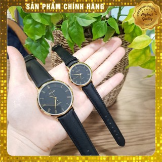 Đồng hồ đôi nam nữ halei 001b dây da chính hãng