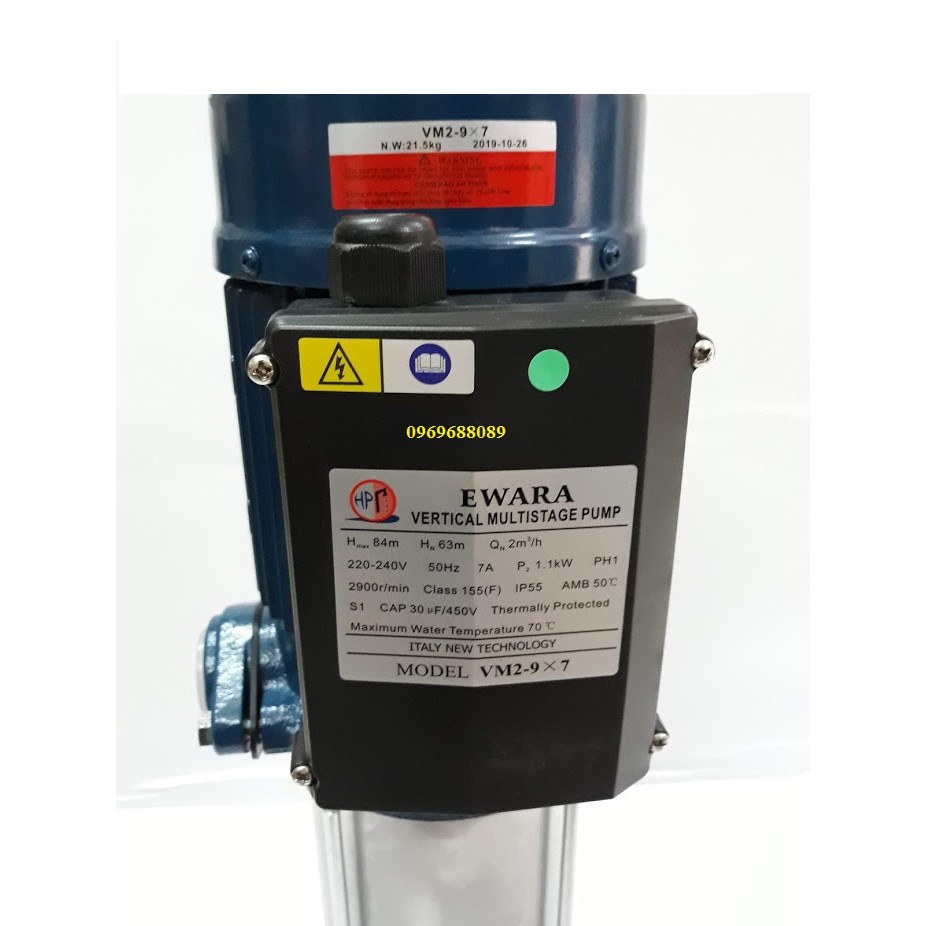 MÁY BƠM TRỤC ĐỨNG EWARA VM2-9*7 220V 1 PHA