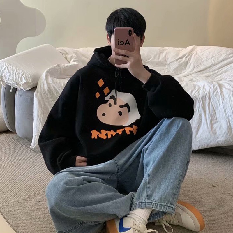 Áo hoodies có nón dài tay in hình hoạt hình thời trang nam