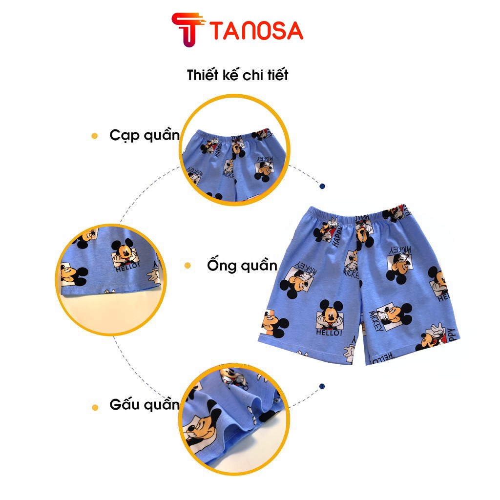 Bộ cộc tay hè cotton quần áo cho bé Tanosa Kids mùa hè chính hãng từ 9-20 kg