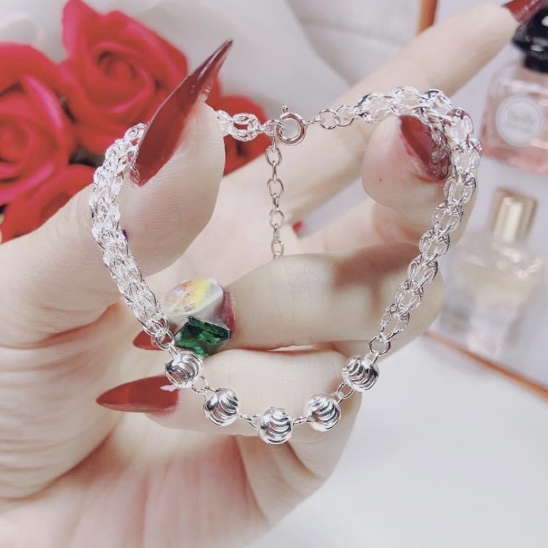 Lắc tay nữ Bạc S925 , dày dặn , sáng bóng - Vàng bạc Khải Khải