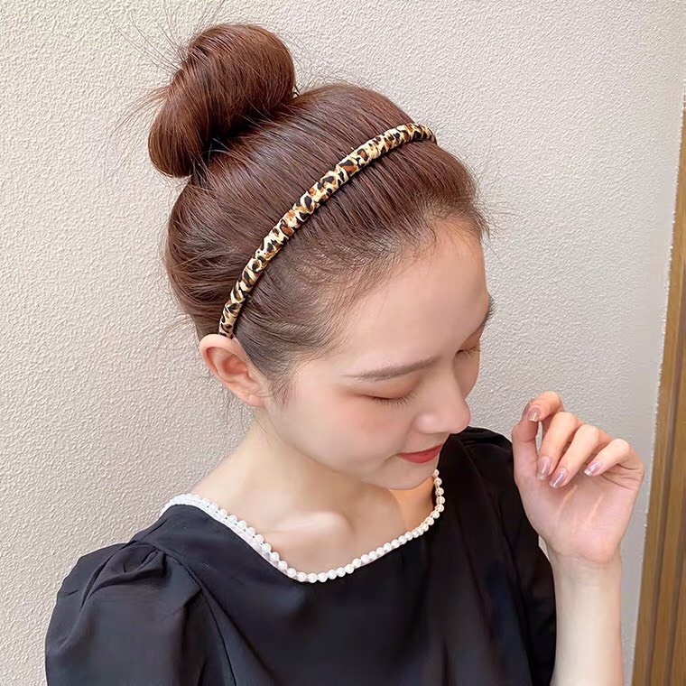 Mẫu mới trend Cài tóc vải nhựa dẻo họa tiết hoa retro có lược gọn tóc đơn giản thời trang Hàn Quốc Tatitava