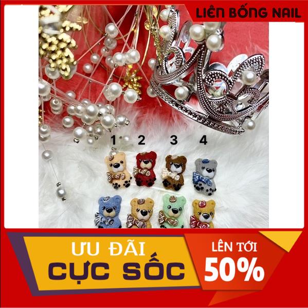 Gấu bột nai - Dán móng tay - Làm thủ công