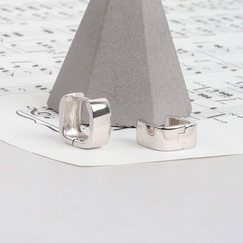 Bông Tai Hình Vuông Màu Vàng / Bạc Phong Cách Hàn Quốc Thời Trang Cho Nữ