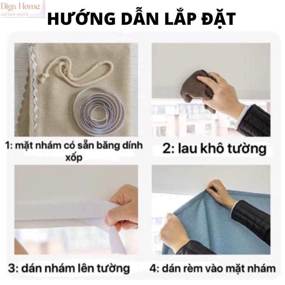 Màn Dán Cửa Sổ-Không Cần Khoan Vô Cùng Tiện Lợi, Chất Liệu Vải Cản Sáng Tốt-Nhiều Màu,Nhiều Kích Thước | BigBuy360 - bigbuy360.vn