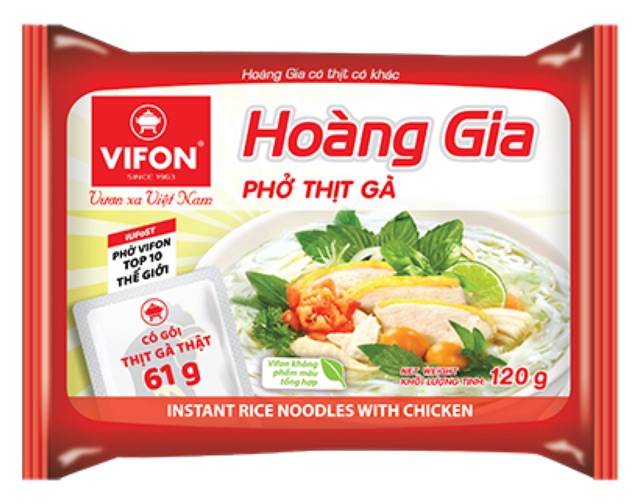 PHỞ THỊT BÒ/ GÀ HOÀNG GIA VIFON GÓI 120G