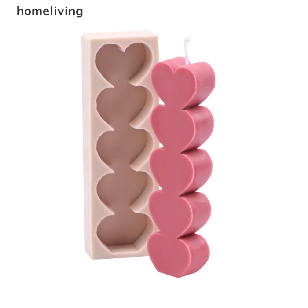 Khuôn Làm Nến Hình Trụ Trong Suốt 5 Kiểu Trái Tim Độc Đáo Trang Trí Tiệc Cưới