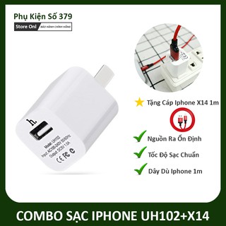 Combo Củ Sạc Hoco UH102 Và Cáp Sạc Hoco X14 - Cặp Đôi Hoàn Hảo