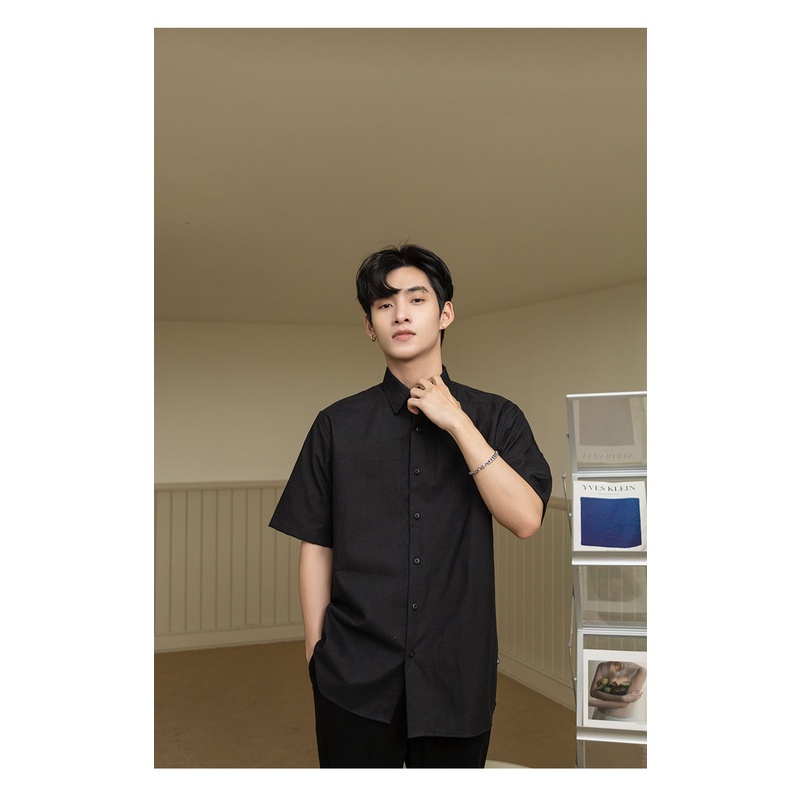 Áo Sơ Mi Nam Tay Ngắn Sợi Cotton Tối Giản Thời Trang Thương Hiệu Y2010 M10 20944 |YaMe|