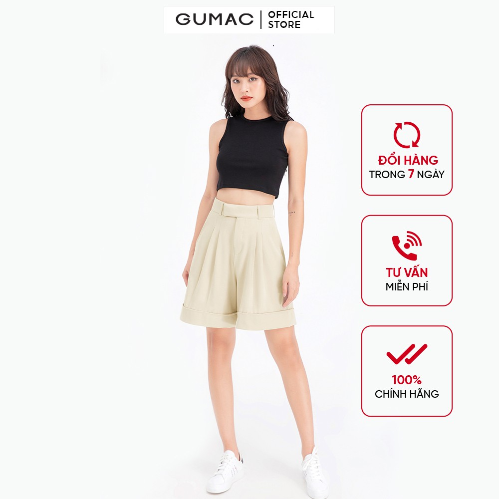 Quần short xếp ly GUMAC QB679