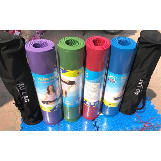 Thảm tập yoga Âu Lạc dày 9mm kích thước 182x66cm (tặng kèm túi đựng thảm)