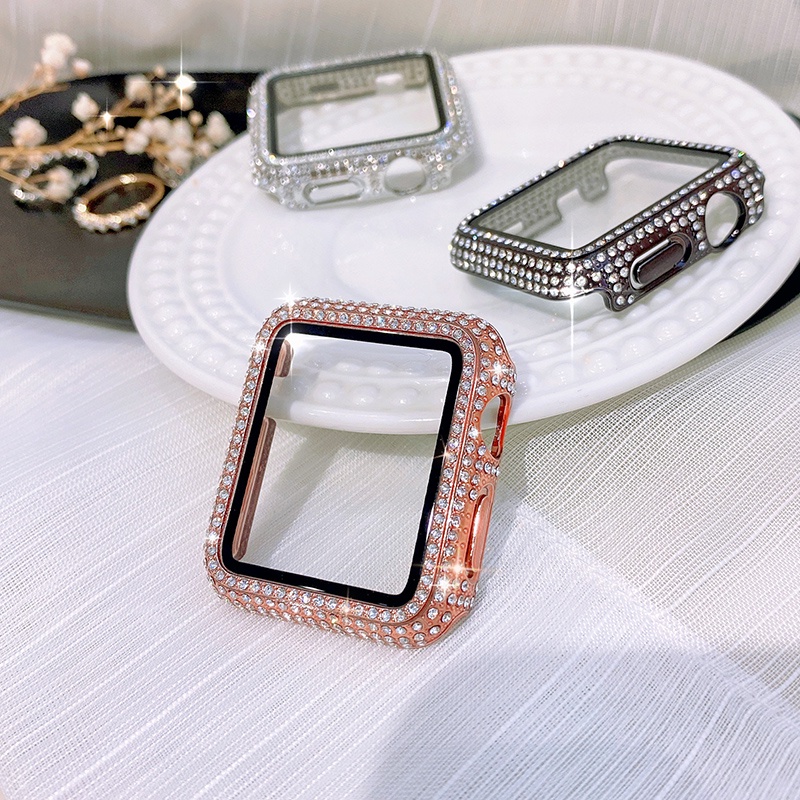 Ốp kính cường lực bảo vệ màn hình thích hợp cho Apple Watch 38mm 40mm 44mm 42mm 6 5 4 SE 3 2