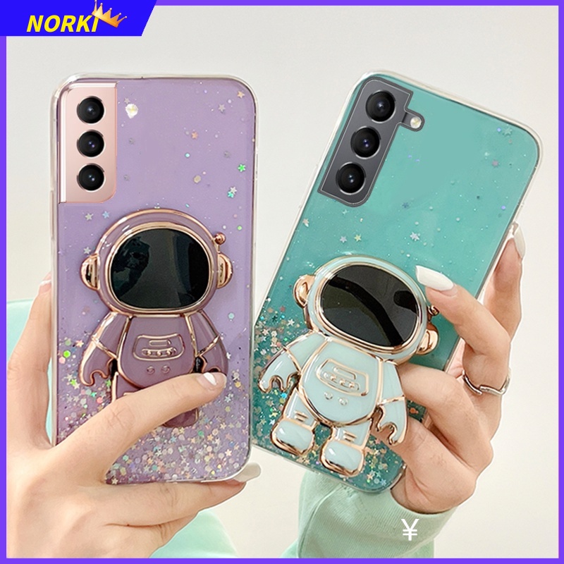 Ốp Điện Thoại Kim Tuyến Nước Kèm Giá Đỡ Hình Phi Hành Gia 3D Cho Samsung Galaxy Note 20 20Ultra 10 10Plus 10Lite 9 8