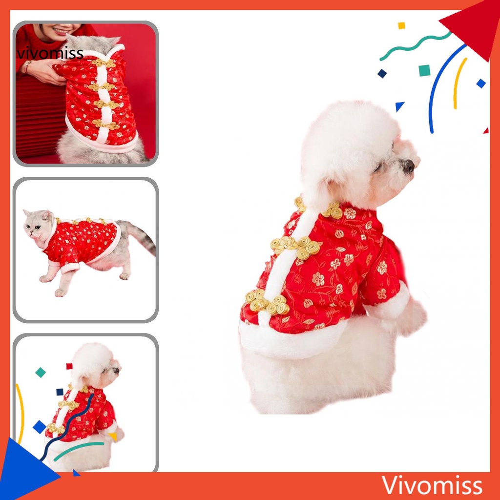 Trang phục cho thú cưng họa tiết năm mới dễ thương bắt mắt