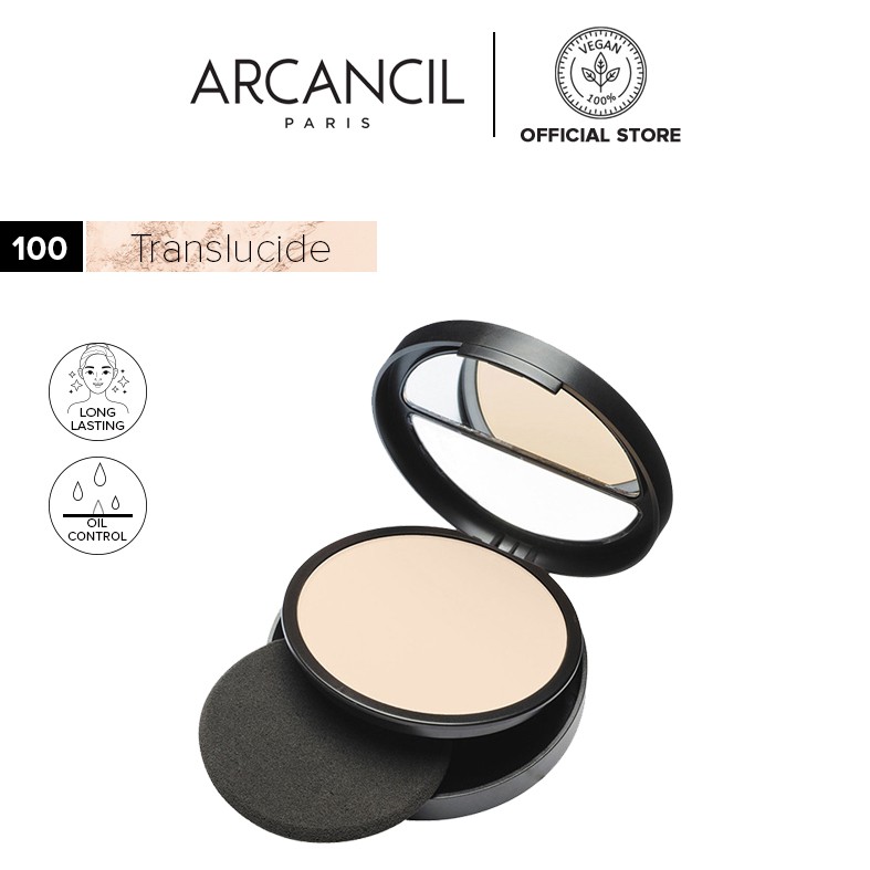 Phấn phủ dạng nén Arcancil Poudre Compacte Cover Match Matifying Compact Powder - High Coverage, Long Lasting 9gr