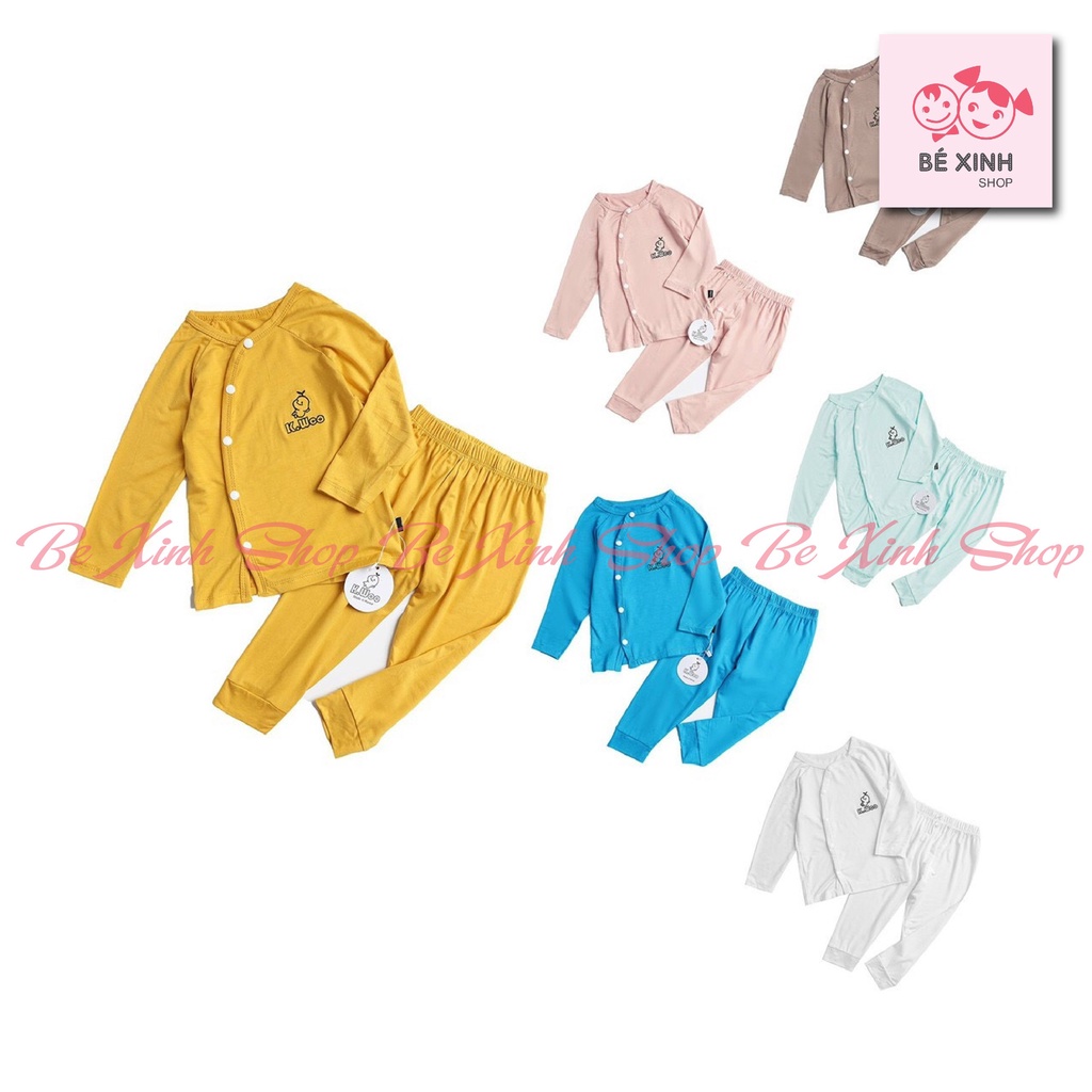 Đồ bộ thun lạnh dài tay cho bé gái bé trai K woo [Xã hết] Bộ đồ body cotton dài tay thun lạnh cho bé trai gái MẶC BỈM