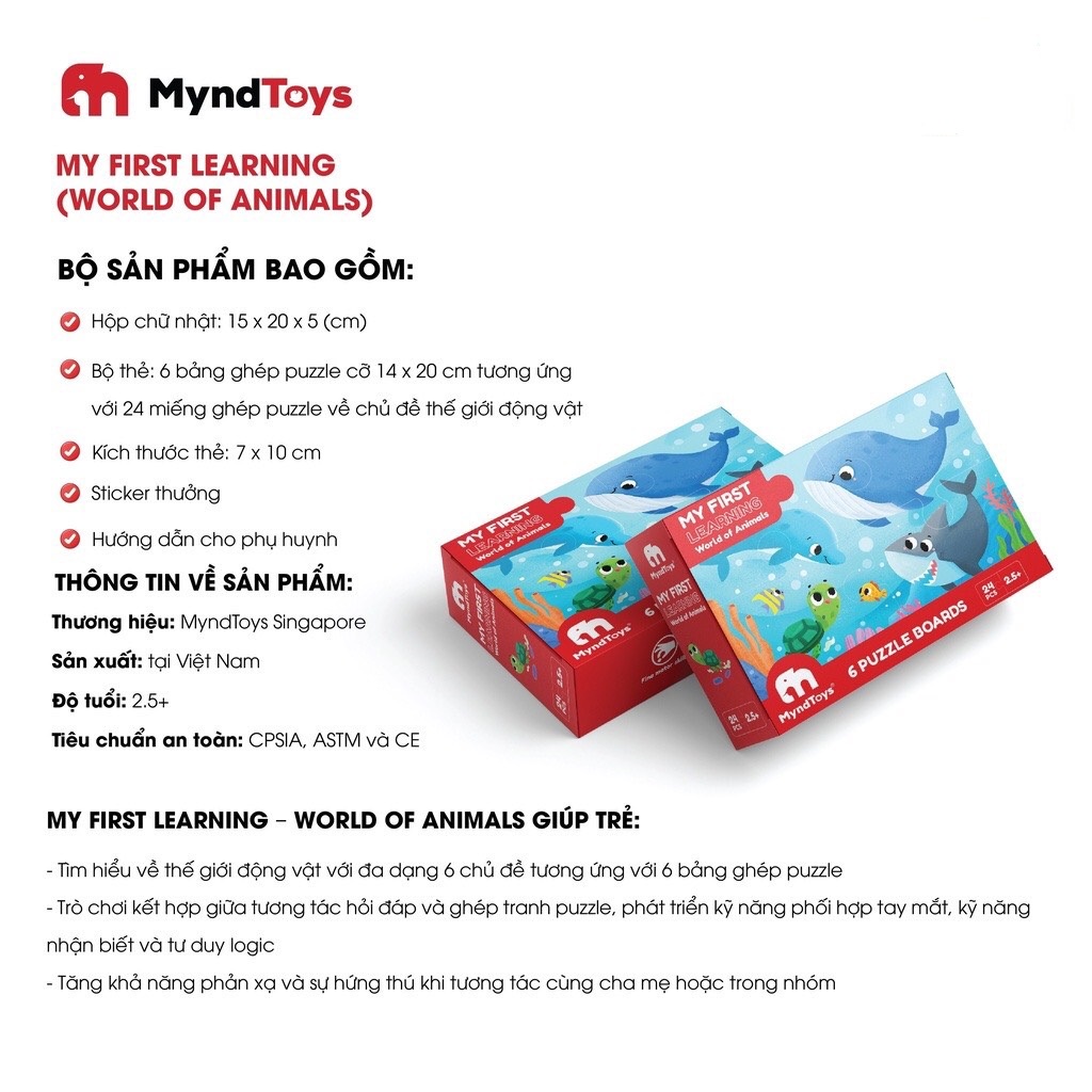 Đồ Chơi Xếp Hình MyndToys - My First Learning (Cho Bé Từ 2.5 Tuổi - Nhiều Chủ Đề)