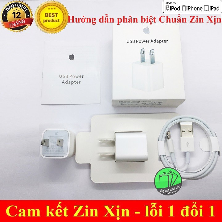 [Hàng bóc máy] Củ sạc và cáp sạc Iphone 6,6s,6 Plus,7,7 plus,8,8 Plus,X,XS,XS Max_Hàng chuẩn bóc máy Zin xịn