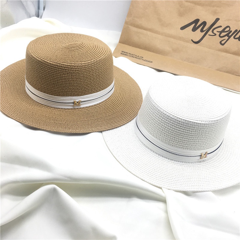 Mũ Cói Chống Nắng In Chữ M Thời Trang Hàn Quốc Cho Nữ
