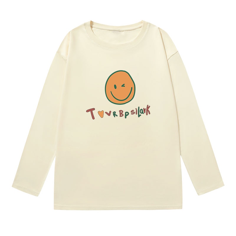 NRVP Áo thun nữ dài tay dáng rộng phong cách Hàn Quốc