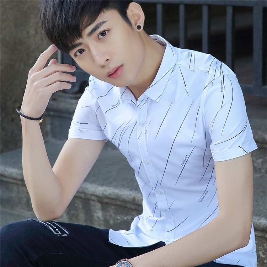 Áo sơ mi nam ngắn tay ❤️ áo sơ mi nam cộc tay họa tiết sao băng thời trang Erina cao cấp