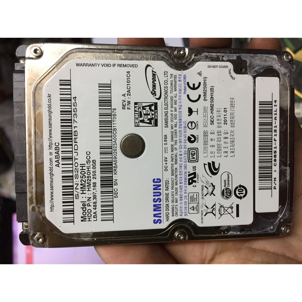 Ổ Cứng HDD Laptop chuẩn SATA 250Gb Sức khỏe GOOD