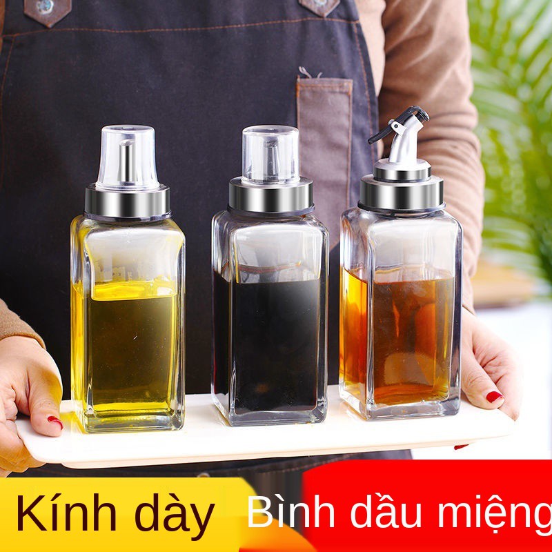 nồi đựng dầu chai thủy tinh chống rò rỉ vòi gia dụng bằng thép không gỉ vị nhỏ nước tương giấm