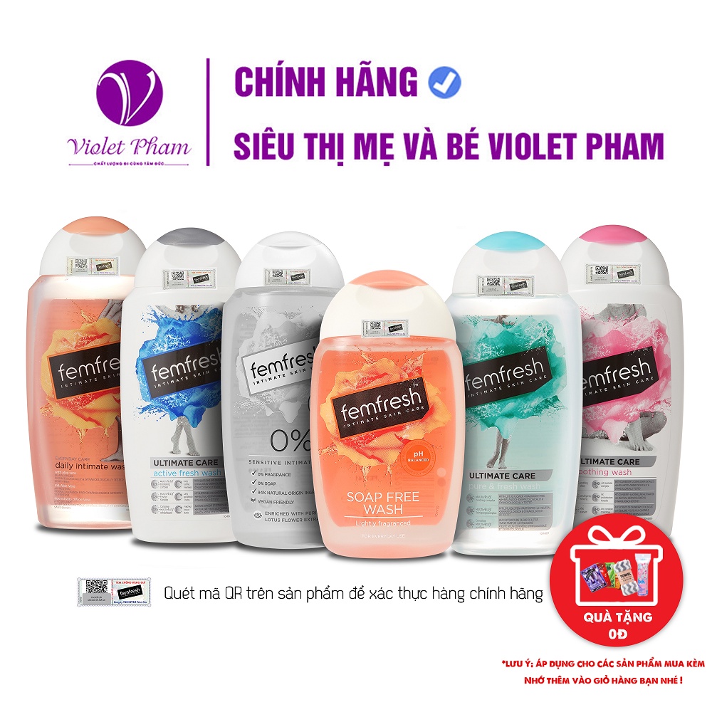 Dung dịch vệ sinh phụ nữ Femfresh Daily Intimate Wash 250ml (4 loại)